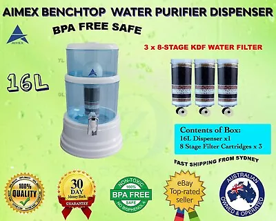 Bench Top 8 Stage Water Filter Dispenser Purifier FREE 2 WATER FILTERS BONUS  • $140