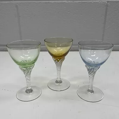 VINTAGE RETRO Glass Set 3 Cups Glasses Cocktail Liqueur Bar Mancave Cafe Drink • $9.99