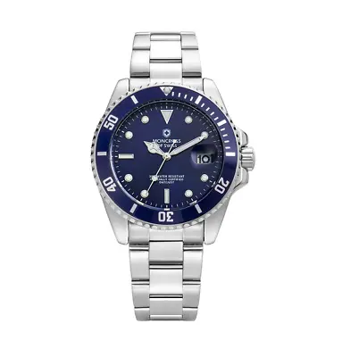 MONCROSS Men's Metal Band Analog Watch MS32050M Blue • $149.43