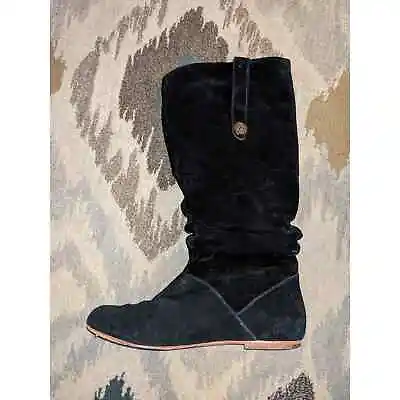 UGG Highkoo Suede Pull On Flat Boots Slouch Good Condition • $44