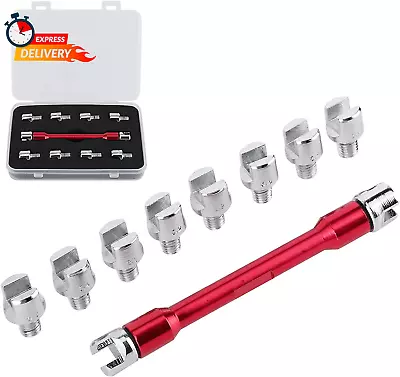 Motorcycle Spoke Wrench Set CNC 5.0-6.8Mm 93Mm/3.7In For Most Bikes(Red) • $20.16