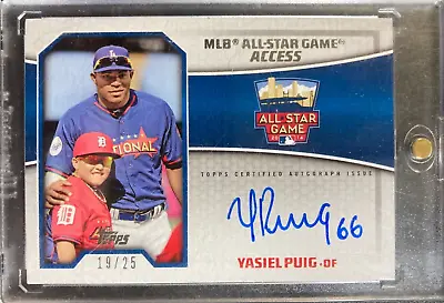 Yasiel Puig AUTO #/25 Topps MLB Access 2014 Rare Autograph SP Miguel Cabrera Kid • $75