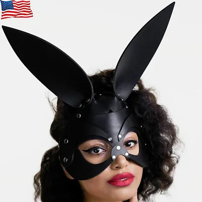 Women Sexy Bunny Party Punk Mask Girl Rabbit Ear Mask Masquerade Cosplay Custume • $13.99