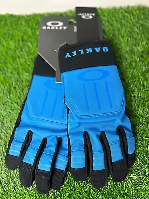 New Oakley Men's Large Ellipse Foundation Gloves Blue Water Resistant Athletic • $32.99
