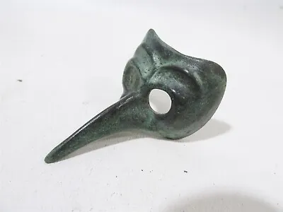 Vintage Miniature Bronze Verdigris Venetian Beak Long Nose Plague Mask Carnival • $27.99