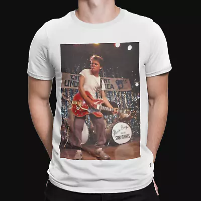 Marty Guitar T-shirt - Movie Poster Back To The Future  Film Retro Yolo Gift TV  • £8.39