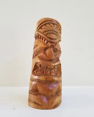 Mid Century Vintage Hawaiian Hand Carved Solid Wood Tiki Statue. Natural Wood. • $35