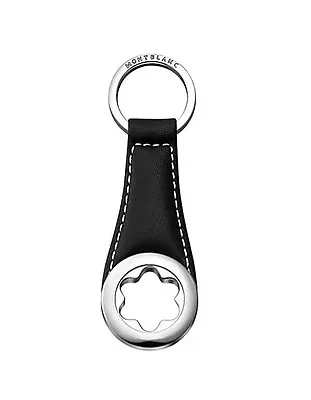 Montblanc Stainless Steel With Black Leather Key Ring 101795 Germany New No Box • $145