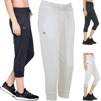 Under Armour Womens Capri Leggings Loose UA HeatGear Joggers Gym Yoga Pant CT118 • £7.99