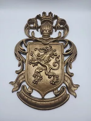 Vintage Burwood Shield Coat Of Arms Wall Plaque #4412 USA Medieval Crest • $65.99