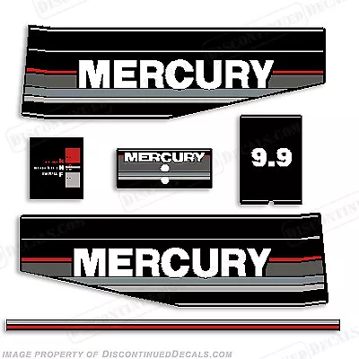 Fits Mercury 1992 9.9HP Outboard Engine Decals - Gray • $69.95