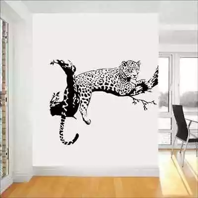 Leopard On The Tree Wall Sticker Big Cat Wall Decals For Wall Art Mural • $8.79