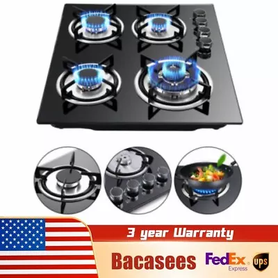 23  4-Burners Gas Cooktops Stove Top Tempered Glass Built-In / Integrated Hood • $157.71