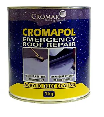 £15.95 • Buy Cromapol | Acrylic Roof Coat | Roof Paint Sealant | Emergency Roof Repair | 1kg 