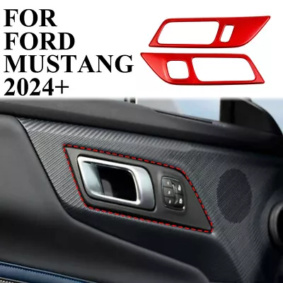 Matte Red Interior Door Handle Bowl Panel Trim Cover Fit For Ford Mustang 2015+ • $24.99