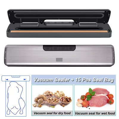 $32.99 • Buy Commercial Vacuum Sealer Machine Automatic Sealing System Food Saver W/ 15 Bags