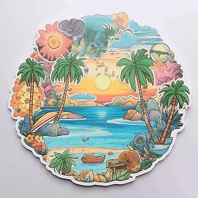 Beach Life Sticker Water Bottle Laptop Decal Vacation Travel Souvenir • $3.25