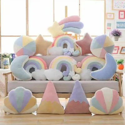 Rainbow Sofa Pillow Plush Cushion Sleeping Pillow Cloud Star Home Decoration • £10.81