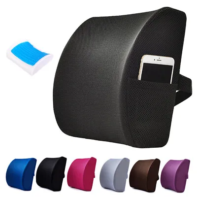 Gel Memory Foam Lumbar Support Back Cushion Pillow F/ Home Office Chair Car Seat • $19.98