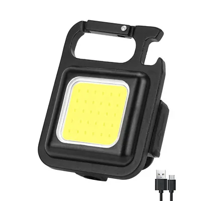 $6.96 • Buy Mini Work Light Rechargeable Flashlight COB Keychain Camping Light USB Charging
