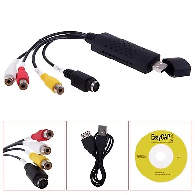 USB 2.0 VHS Tape To PC DVD Converter Video & Audio Capture Card Adapter • £10.21