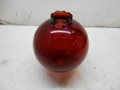 Vintage Red Amber Lighting Rod Glass Ball • $45