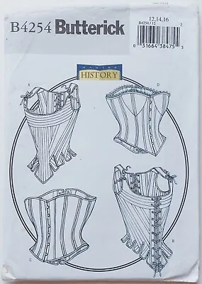 Butterick B4254 Corset Sewing Pattern Period Historical Dress Stays Size 12-16 • £12.99