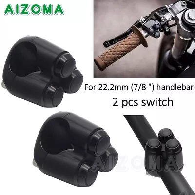 2X Motorcycle 7/8  Handlebar Control Switch Horn Light On Off 3 Button Switches • $84.28