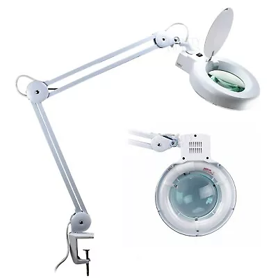 Quality Optics® LED Table Clamp Mount Magnifier Lamp Light Magnifying Glass Lens • $119.99