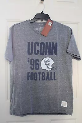 NWT Retro Brand UCONN Football Men's Large Heather Gray Short Sleeve T-shirt • $19.95