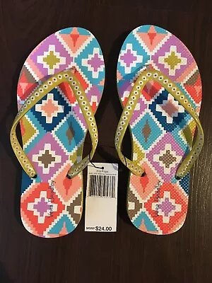 NWT Vera Bradley Women's Flip Flops HACIENDA DIAMONDS  Small 5/6 • $18