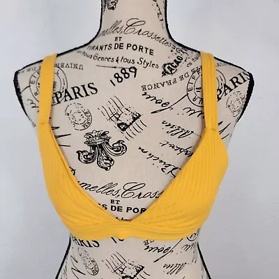 Vitamin A Bikini Swim Top Ribbed Pull On XS/S Yellow • $15.16