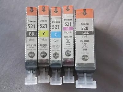 Canon CLI-521 (s) & PGBK-520 Genuine Ink Cartridges – 5 Colours *NEW & SEALED* • £35.95