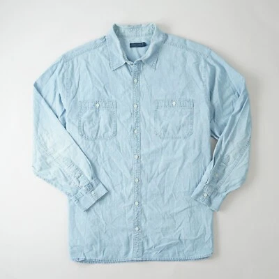$14.95 • Buy Vintage Faded Glory Chambray Shirt Button Up Long Sleeve Pocket Mens Size XL