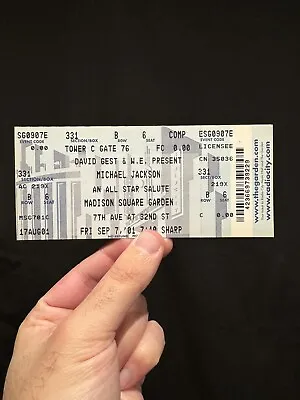 Unused Michael Jackson Concert Ticket New York  2001 • £150