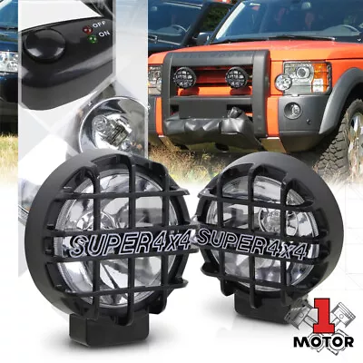 Clear Lens 6  Round Fog Light W/Black 4x4 Offroad Protective Stone Guard+Switch • $39.89