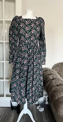 Vintage Laura Ashley 1980s Tea Dress With Belt • £60