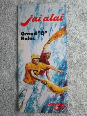 Vintage Jai Alai Grand 'Q' Rules MGM Hotel Las Vegas Nevada Pamphlet 1976 • $4.10