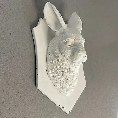 Hare Wall Mounted Head White Rabbit Shabby Chic • £24.95