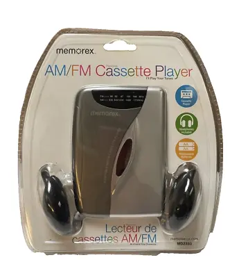 Vintage MEMOREX AM/FM Radio & Cassette Player Headset Model  MD2280 New In Pkg • $33