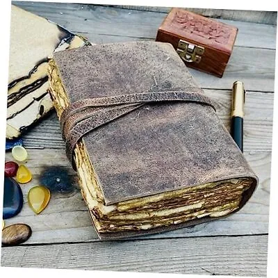 Leather Journal Vintage Leather Bound Journal Handmade Antique Deckle Edge  • $25.25