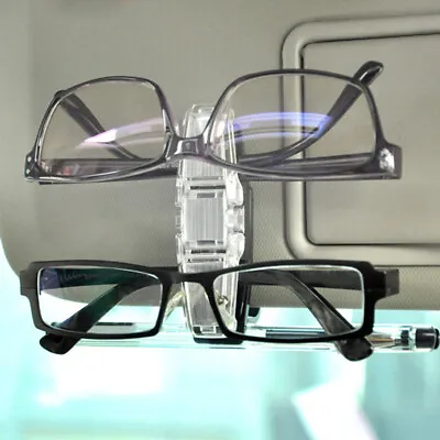 £4.38 • Buy Car Sun Visor Dual Sunglasses Eye Glasses Card Pen Holder Clip Auto Accessories