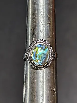 Vintage Sterling Silver Abalone Ring Size 6 Signed FS • $23.98