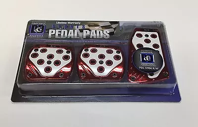 3pcs Set Red White Racing Pedal Pads  Manual Transmission Pdl-5904 Rw • $20