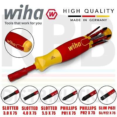 £44.94 • Buy Wiha 38613 Electricians Insulated VDE 6 Piece Screwdriver Set Slotted | PH | PZ