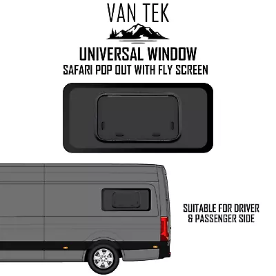 Universal SAFARI POP OUT Window 880mm X 460mm WITH FLY SCREEN  Van Tek Glass • $349.99