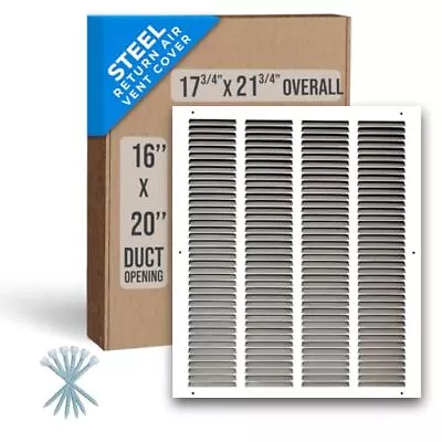 16 W X 20 H [Duct Opening Size] Steel Return Air Grille | Vent Cover Grill Fo... • $50.51