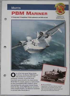 Aircraft Of The World Card 16  Group 11 - Martin PBM Mariner • $3.78