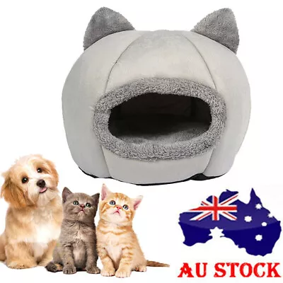 Pet Dog Cat Cave Bed Wool Cozy Igloo Bed Warm House Nest Kennel Comfy Dog M/L/XL • $26.96