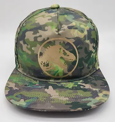 Jurassic Park T-Rex Logo Snapback Youth Baseball Hat Camouflage World Dinosaurs • $7.95